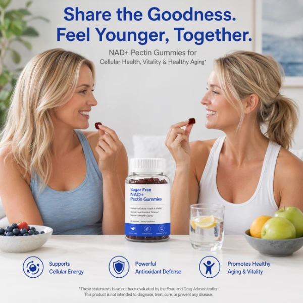 Sugar Free NAD+ Pectin Gummies for Cellular Energy & Healthy Aging Sugar Free NAD+ Pectin Gummies for Cellular Energy & Healthy Aging